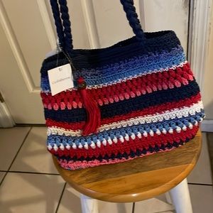 Croft and Barrow multi colored, woven patterned purse.